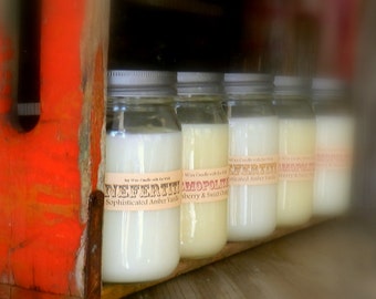 Holiday Soy Candle: Hand Poured Mason Jar Scented Candle