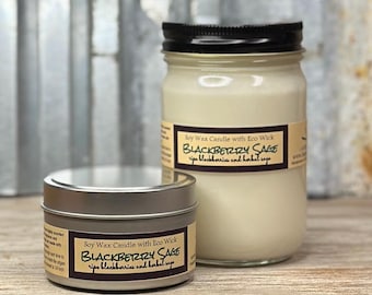 Blackberry Sage Soy Candle: Hand Poured, Eco Wick