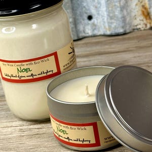 NOEL Pine Scented Christmas Candle / Home Decor /  Holiday Candles