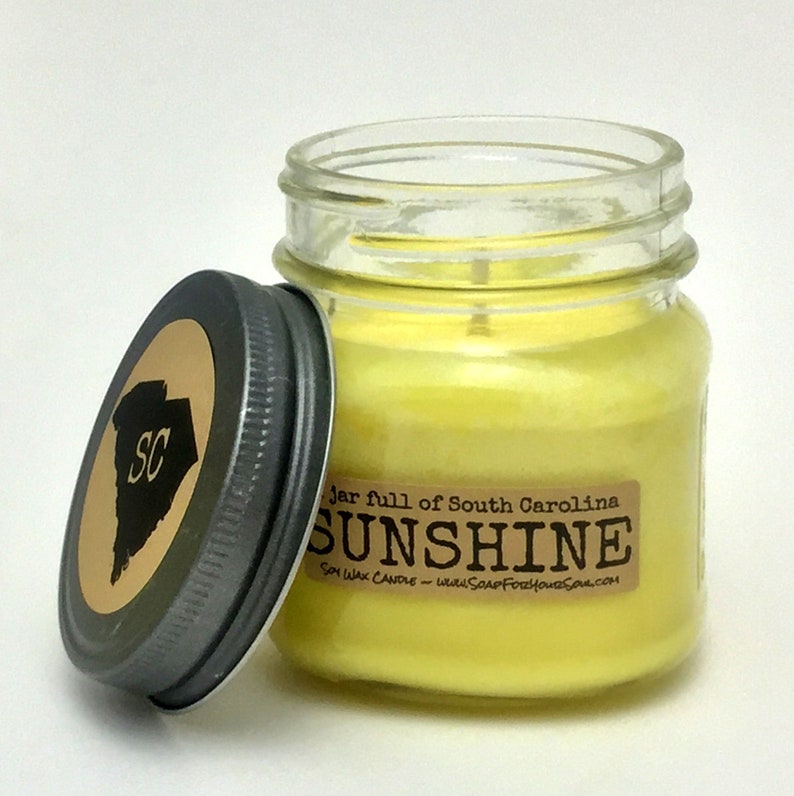 South Carolina Sunshine in a Jar / Orange Pineapple Scented Soy Candle / Hand poured in SC image 1