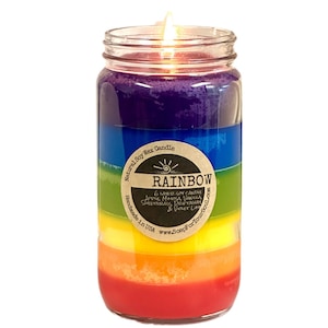 Rainbow Candle / Soy Candle with 6 colorful layers of scent / Hand Poured Great Gift image 5