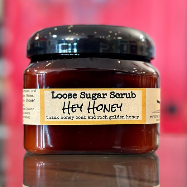 Hey Honey Sugar Scrub / Honey Scented Spa Scrubs with Moisturizing Oils / Body Scrub Great for pedicure or manicure