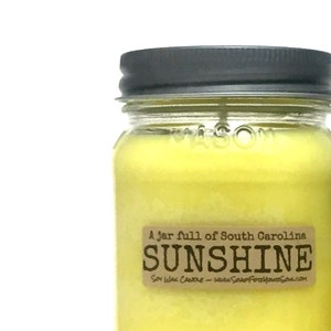 South Carolina Sunshine in a Jar / Orange Pineapple Scented Soy Candle / Hand poured in SC image 2