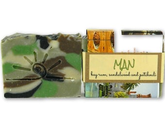 Camo Soap- MAN Soap for men / Sandalwood, Bayberry and Patchouli Soap / Christmas Gift For Him Stocking Stuffer