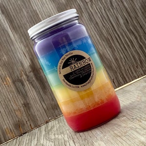 Rainbow Candle / Soy Candle with 6 colorful layers of scent / Hand Poured Great Gift image 4