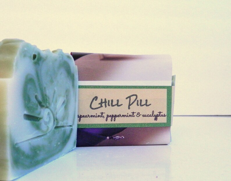 CHILL PILL All Natural Soap / Spearmint, Peppermint, Eucalyptus image 3