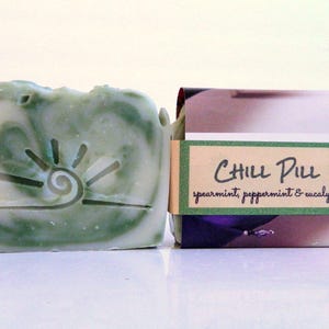 Chill Pill - Handmade Soap / Mint Essential Oils Blend / Spearmint, Peppermint, Eucalyptus / Refreshing natural soap