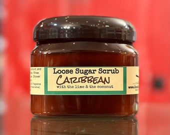 Caribbean Sugar Scrub / coconut lime scented body scrub / all natural skin care