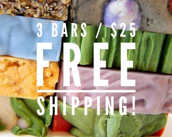Handmade Soap Set: Cold Process Natural Soap, You Choose 3