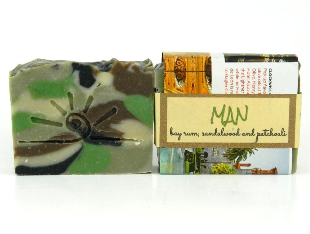 MAN soap for him - Bay, Sandalwood, Patchouli SOAP / Mens Cold Proces…