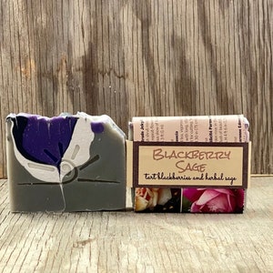 BLACKBERRY SAGE / Cold Process Artisan Soap Bar / Spring Purple Ombre image 4