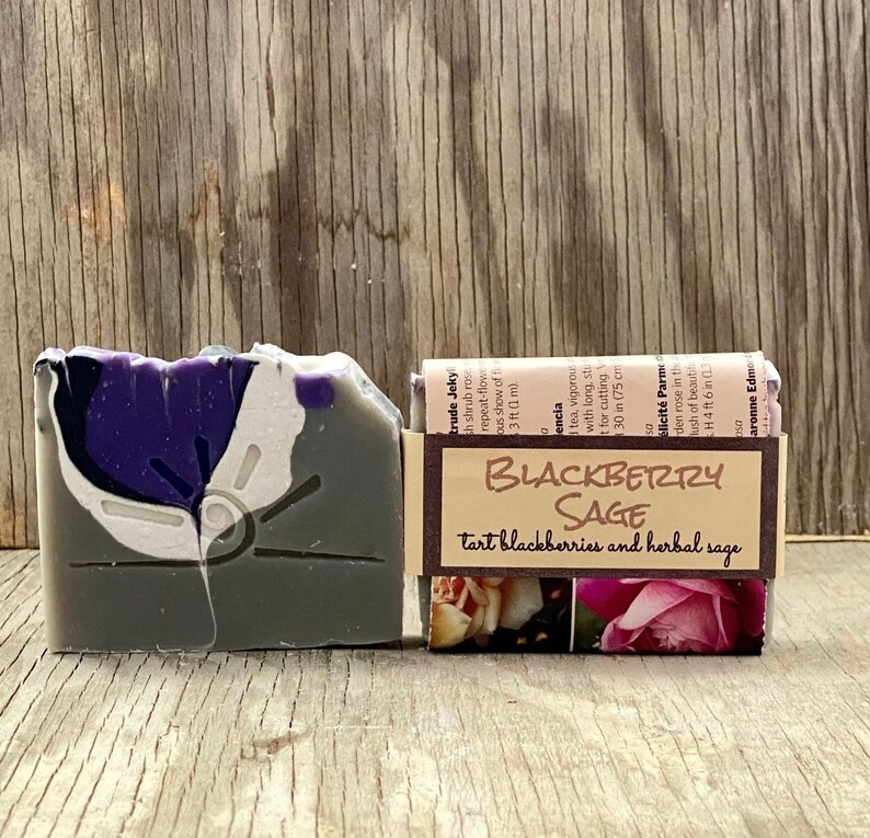 BLACKBERRY SAGE / Cold Process Artisan Soap Bar / Spring Purple Ombre image 4