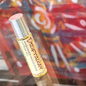 DRIFTAWAY  Roll on Perfume Oil / Vanilla Sandalwood Fragrance Oil / Glass Roll on Bottle unisex