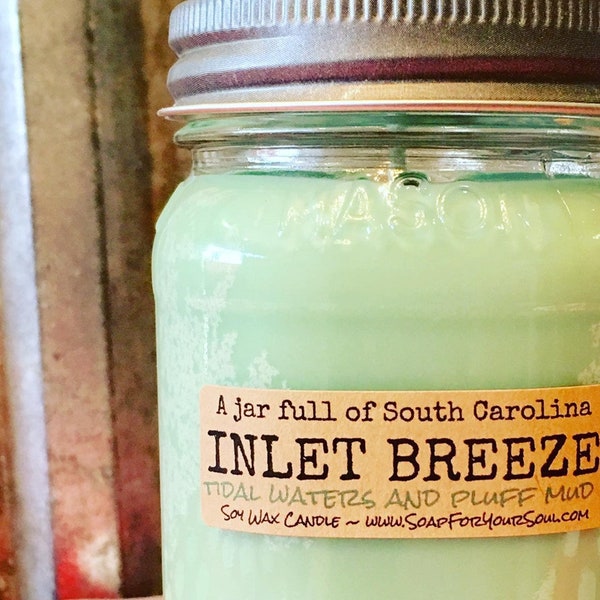 Inlet Breeze South Carolina Candle / Pomelo, Lemongrass, and Sage Scented Soy Candle