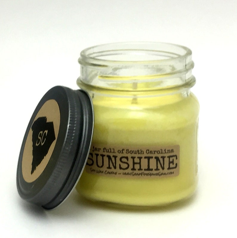 South Carolina Sunshine in a Jar / Orange Pineapple Scented Soy Candle / Hand poured in SC image 4