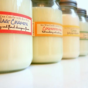 Hand Poured Soy Candle Gift -Mason Jar Candles -  YOU CHOOSE scents Great Holiday Gifts Free Shipping on 50 +