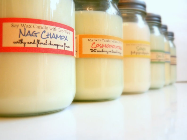 Hand Poured Soy Candle Gift Mason Jar Candles YOU CHOOSE scents Great Holiday Gifts Free Shipping on 50 image 1