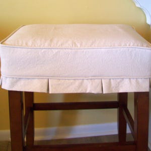 Rectangle Bar Stool Slipcover with Box Pleats, 6 inch tall