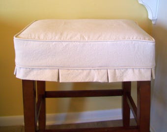 Rectangle Bar Stool Slipcover with Box Pleats, 6 inch tall