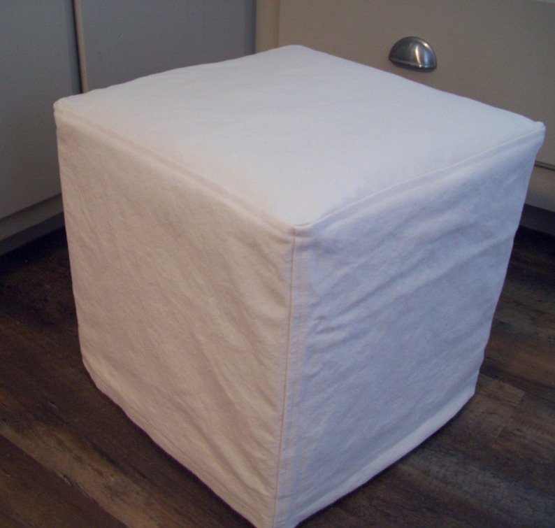 Cube Slipcover Top Stitched Seams Small Ottoman Cover or Etsy