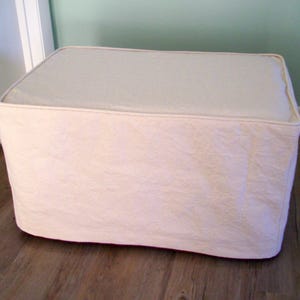 Ottoman Slipcover with Welt Cord Ottoman Cover Cube Cover Bench Cover image 1