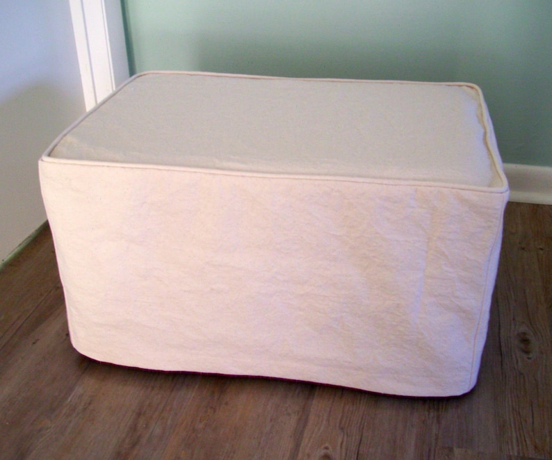 Ottoman Slipcover with Welt Cord Ottoman Cover Cube Cover Bench Cover image 1