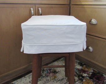 Square Barstool Slipcover with Tailored Skirts, 6 inch tall