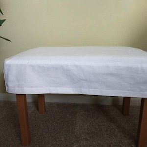 Topstitched Bench Slipcover, Ottoman Cover, 5 inch tall