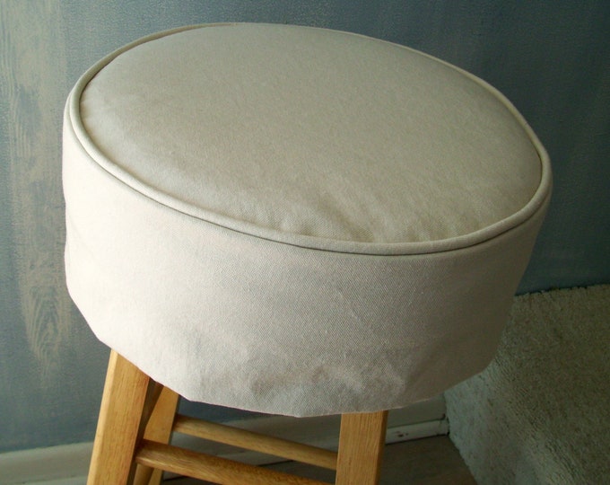 Round Bar Stool Slipcover Round Barstool Cover Barstool Etsy