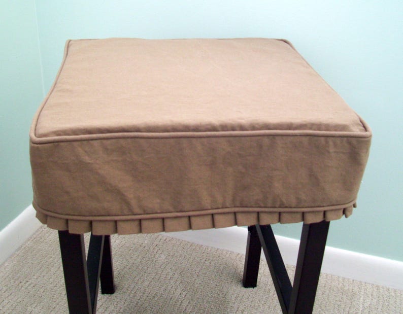 Square Barstool Slipcover with Knife Pleats Canvas Bar Stool Etsy
