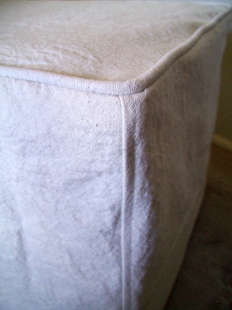 Ottoman Slipcover with Welt Cord Ottoman Cover Cube Cover Bench Cover image 3