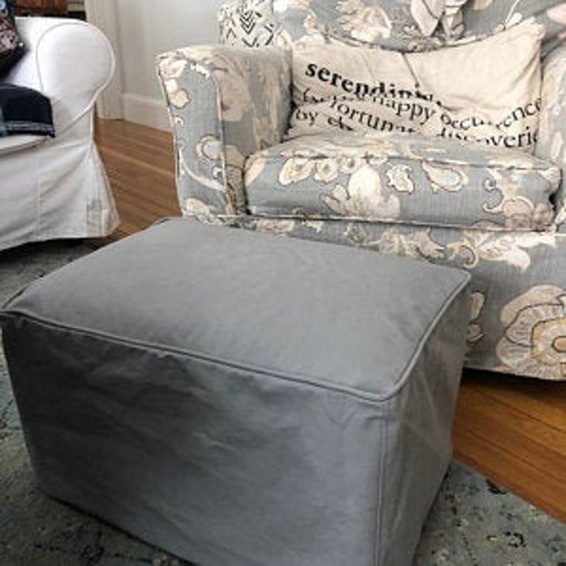 Ottoman Slipcover with Welt Cord Ottoman Cover Cube Cover Bench Cover image 7