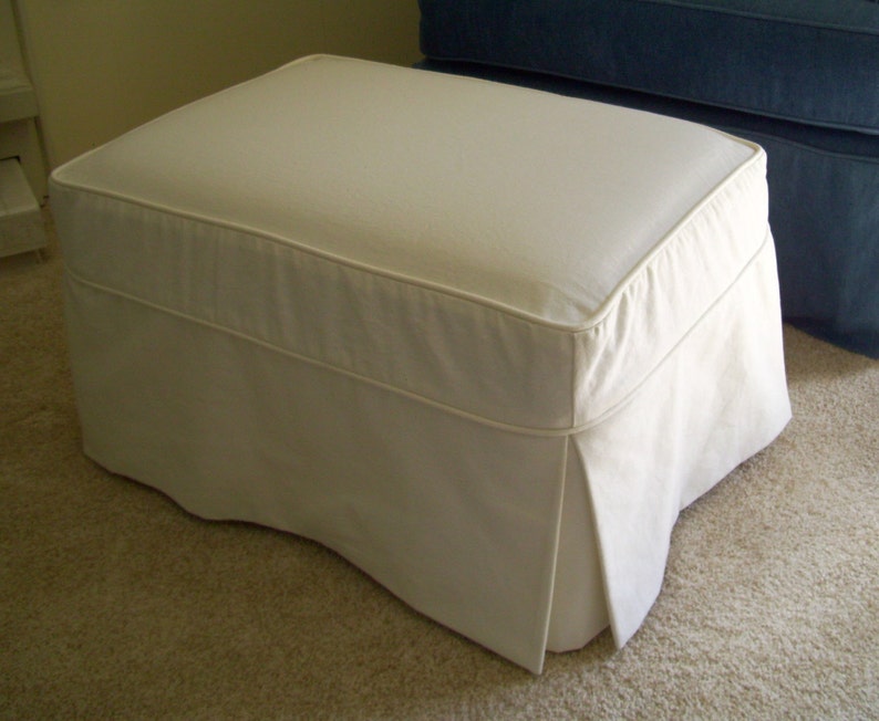 Ottoman Slipcover Tailored Skirts and Welt Cord Washable Etsy
