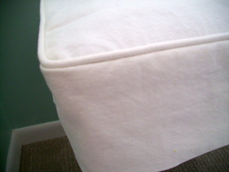 Square Barstool Slipcover with welt cord, 5 inch tall, Canvas Stool Cover image 3