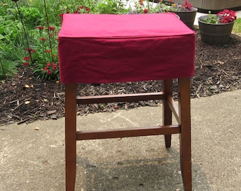 Rectangle Barstool Slipcover with welt cord, 7 inch tall