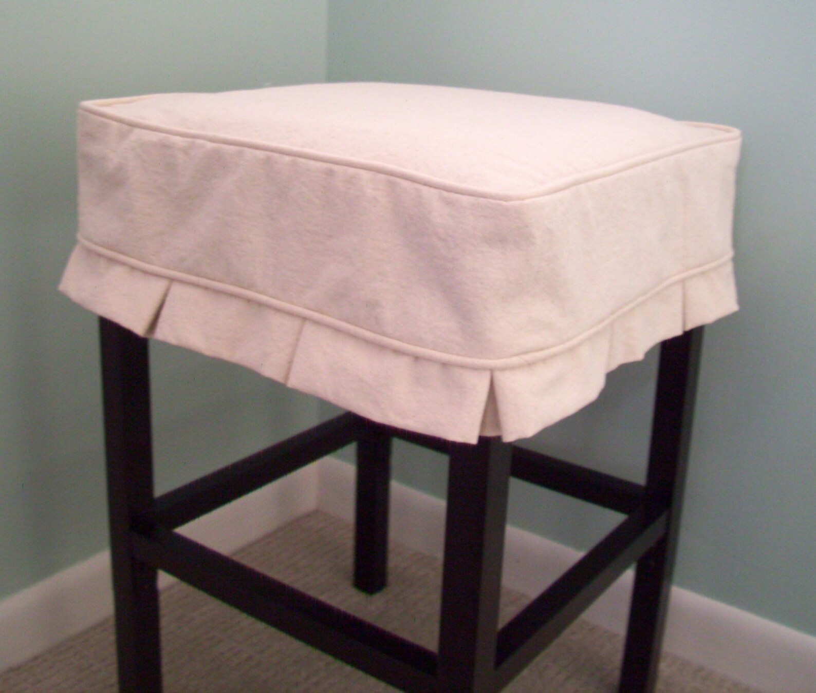 Square Barstool Slipcover with Box Pleats Bar Stool Slipcover Etsy
