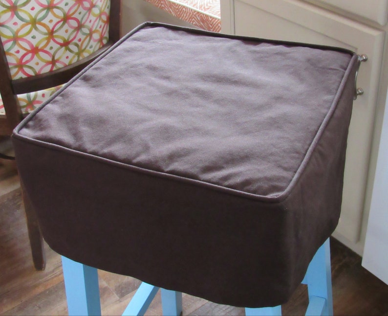 Square Bar Stool Slipcover With Welt Cord Barstool Cover 7 Etsy