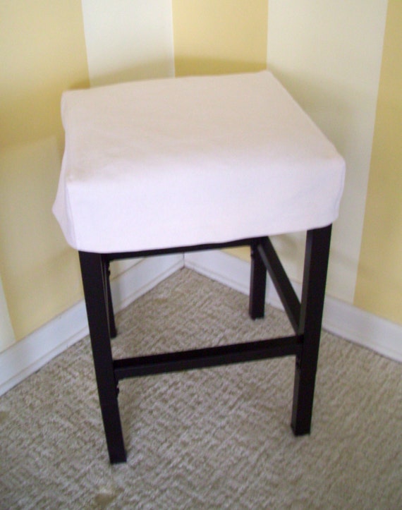 16 Inch Square Top Stitched Barstool Cover Brush Denim Bar 16 Inch Square Top Stitched Barstool Cover Brush Denim Bar Stool Slipcover