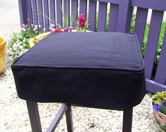 Black Canvas Square Barstool Slipcover Washable Bar stool Cover