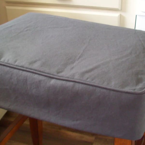 Rectangle Barstool Slipcover, 5 inch tall with welt cord, Canvas Stool Cover
