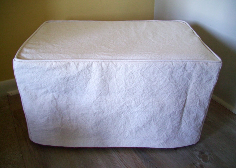 Ottoman Slipcover with Welt Cord Ottoman Cover Cube Cover Bench Cover image 4