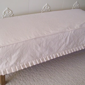 Bench Slipcover with Knife Pleat Skirt, Dining Room Bench Cover, Bedroom Bench Cover