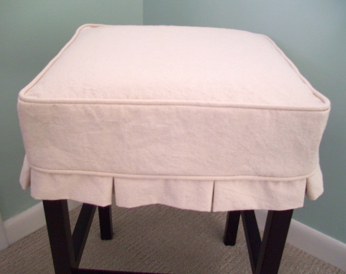 Square Barstool Slipcover With Box Pleats, Bar Stool Slipcover Etsy