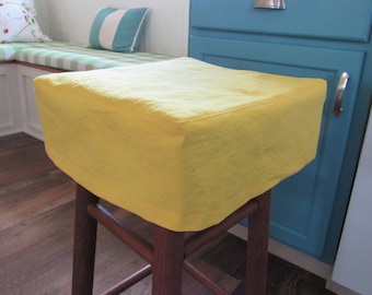 Square Bar Stool Cover with Topstitched Seams, 5 inches tall