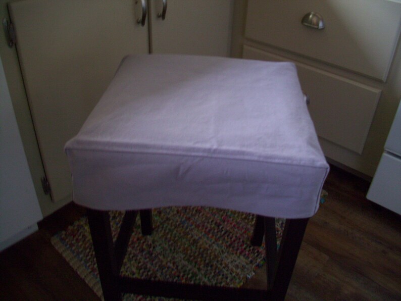 Gray Canvas Bar Stool Slipcover Top Stitched Barstool Cover Image 0