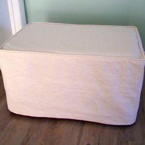 Ottoman Slipcover with Welt Cord - Ottoman Cover - Cube Cover - Bench Slipcover