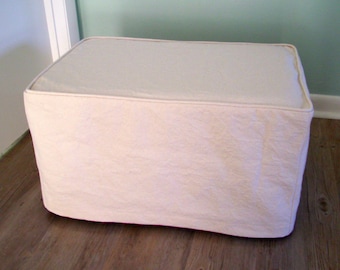 Ottoman Slipcover with Welt Cord, Bench Cover