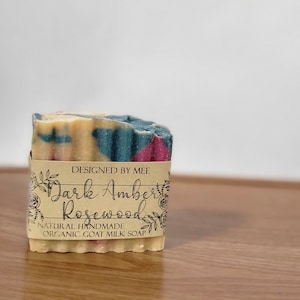 Handmade Cold Process Goat Milk Soap - Dark Amber Rosewood