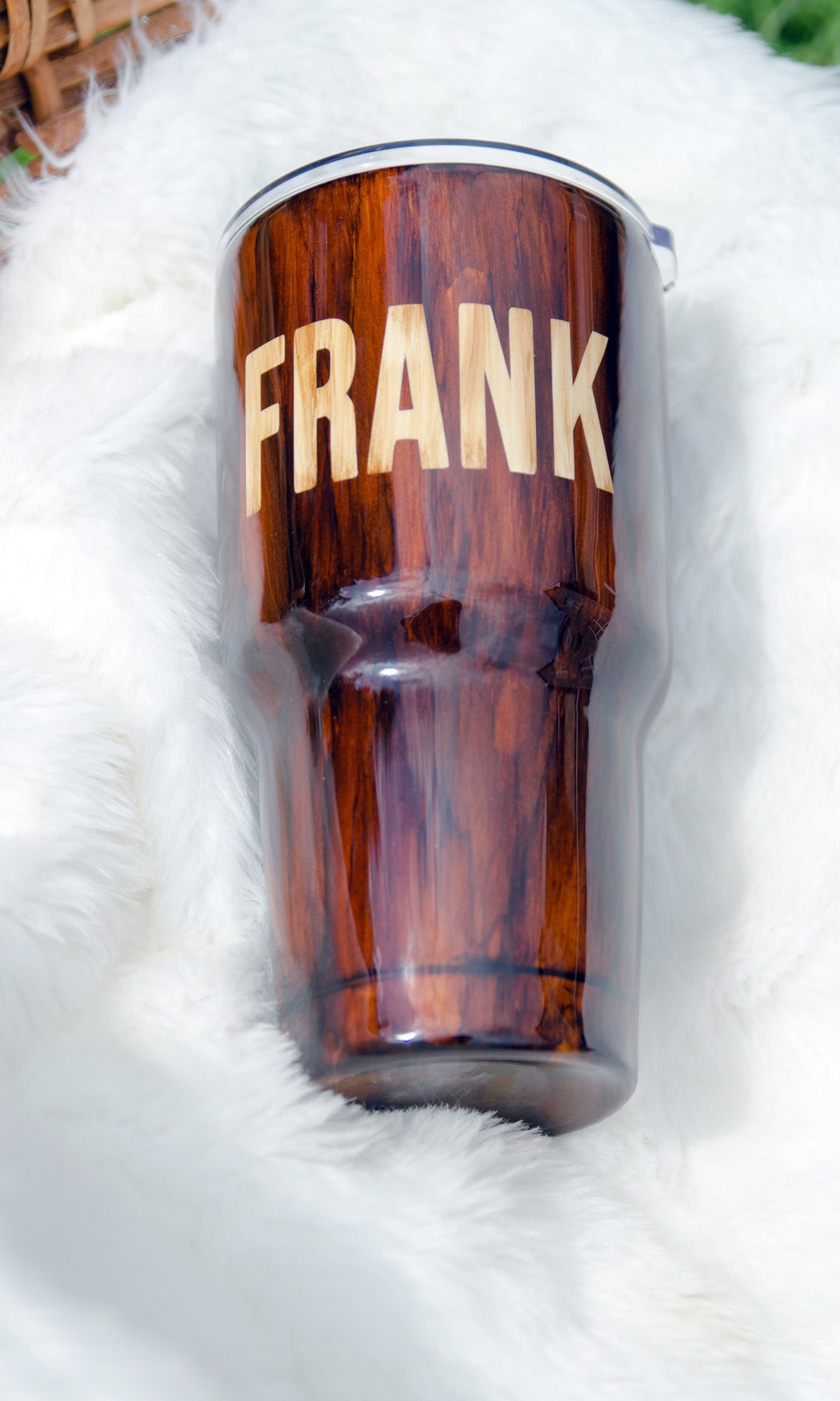 30oz Wood Grain Epoxy Tumbler Stainless Steel Men Cross Etsy