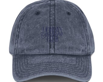 Embroidered Monday Sleeping Club, Vintage Cap Lazy Monday Lovers